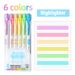 S343 6-Color Press-Type Highlighters For Students - Gentle On Eyes, Smooth Ink Flow, Non-Toxic, Ideal For Study Notes & Book Marking_voghion.com