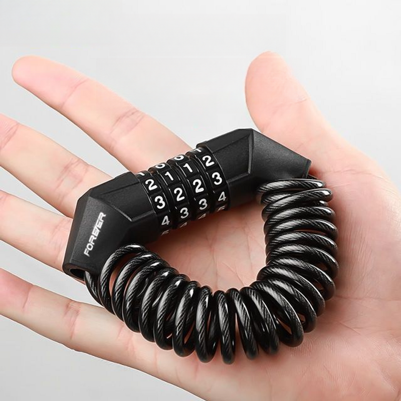 Helmet Bicycle Motorcycle Portable Steel Cable Elastic Anti-theft Mountain Bike Travel Lock_voghion.com