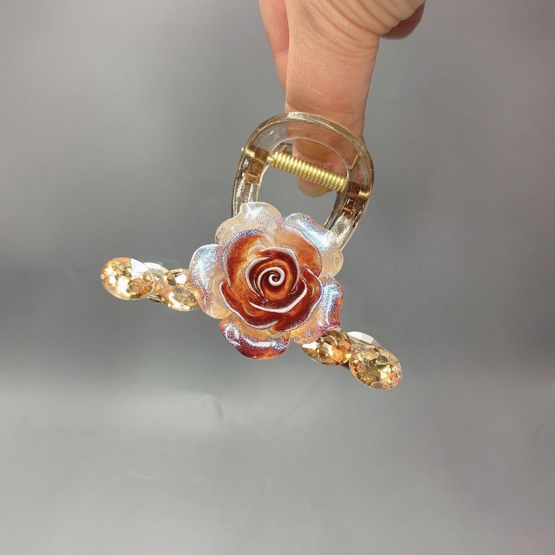 Koreanische version von frische ins elegante blume greifen clip zurück kopf platte haarnadel modische vielseitig shark clip rose haarnadel_voghion.com
