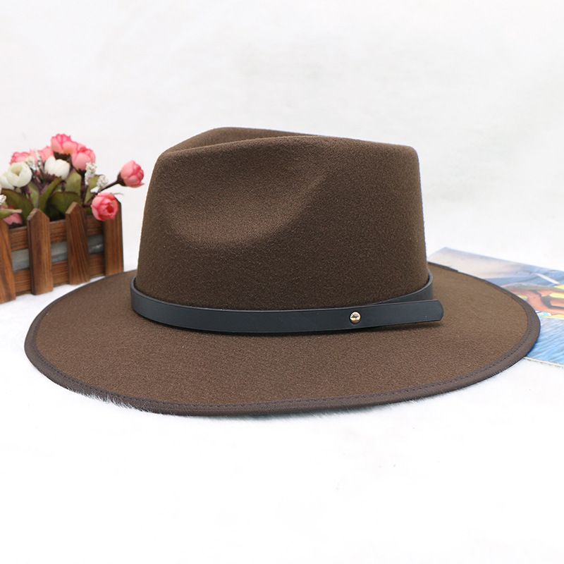 jazz top unisex cowboy hat woolen autumn and winter warm jazz hat_voghion.com