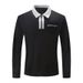 Geeignet für alle Jahreszeiten im Herbst, mit Reißverschlusstasche, langärmeliges Sport-Poloshirt für Herren in Übergröße_voghion.com