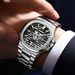 Men's Business Watch With Stainless Steel Band, Luminous Hands, Skeleton Dial, Automatic Movement, Water Resistant Men's Watch_voghion.com
