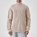 Russland Herren Einfarbig High Neck Base Pullover Loose Fit High-End Langarm Strickwaren W6006_voghion.com