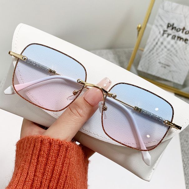 Women's Sunglasses Square Frame With Accessories, Glitter, INS Style, Fashion, High End Sense, Same Style Sunglasses For Men And Women_voghion.com