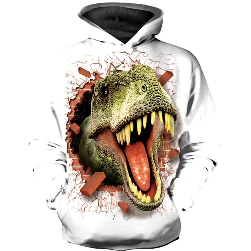 Kinder-Kapuzenpullover, Herren-Dinosaurier-Aufdruck, Oberteil, Kinder-Kapuzenpullover_voghion.com