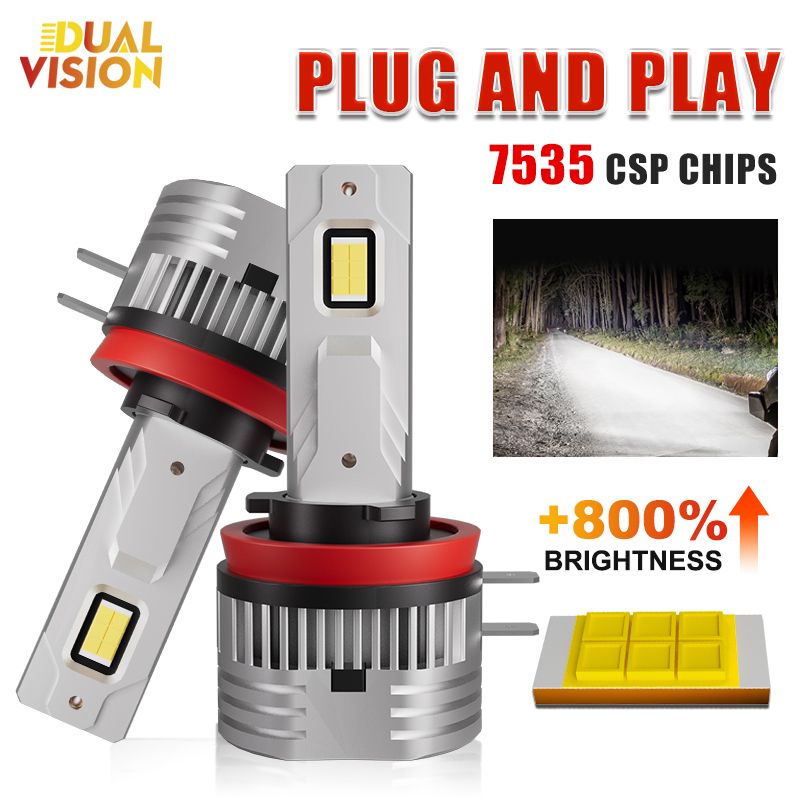 2 lampadine per fari auto H11B 300W 30000LM Canbus Super Brig 7535 CSP LED 1:1 Mini Turbo Headlamp Wireless Auto Fendinebbia_voghion.com