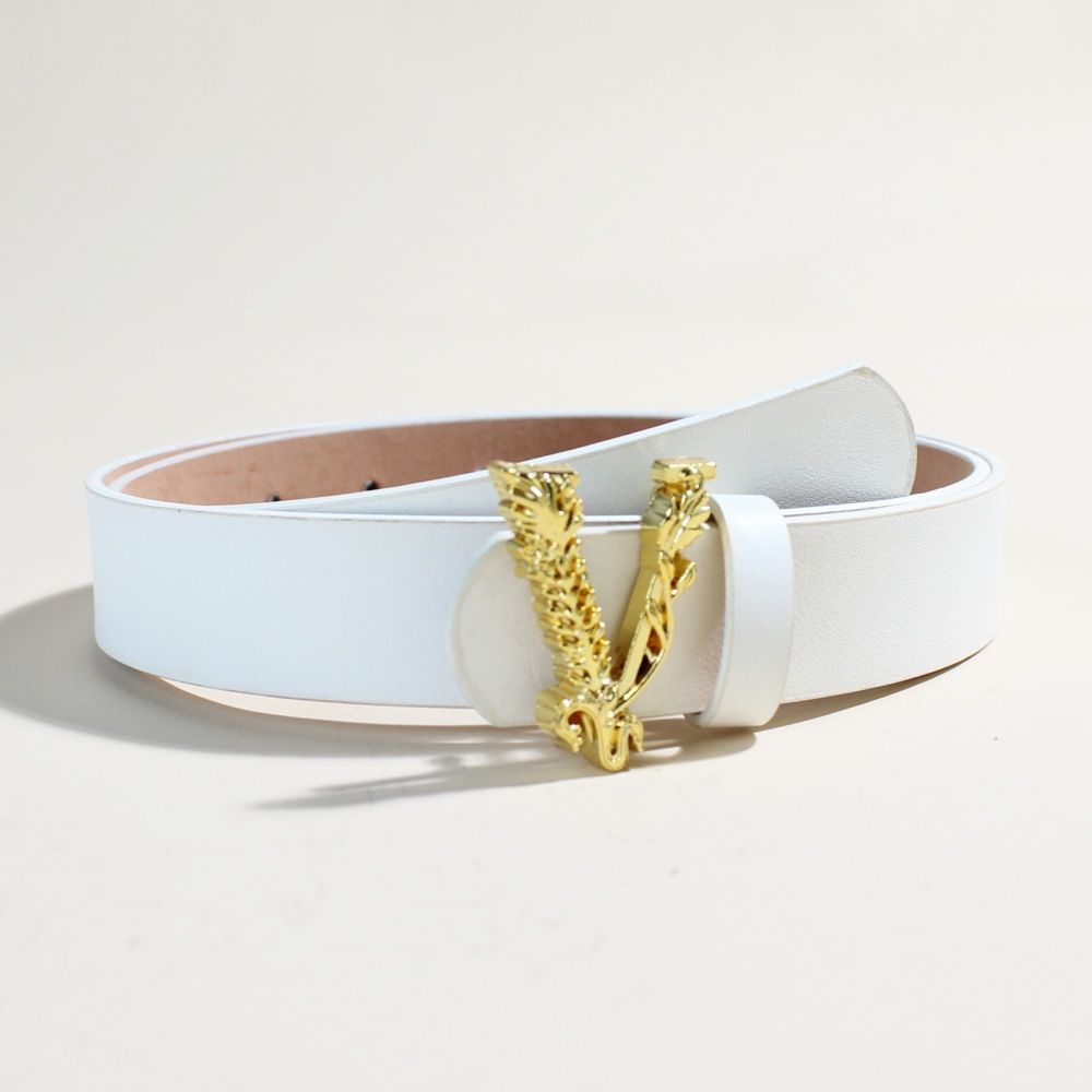 Women's Belts Fashionable, Simple And Purely Decorative, Versatile Ins Style V Shaped Buckle Black Jeans Belt_voghion.com