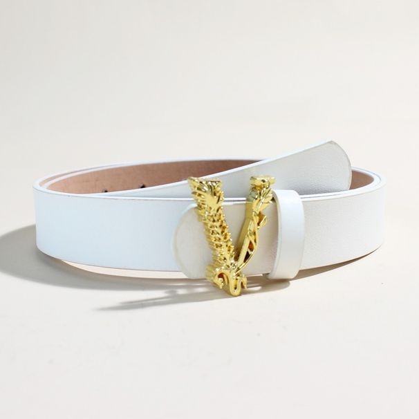 Women's Belts Fashionable, Simple And Purely Decorative, Versatile Ins Style V Shaped Buckle Black Jeans Belt_voghion.com