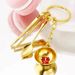 Portachiavi per auto in stile cinese con ciotola di riso dorata, squisito portachiavi creativo in lega, ciondolo per zaino_voghion.com