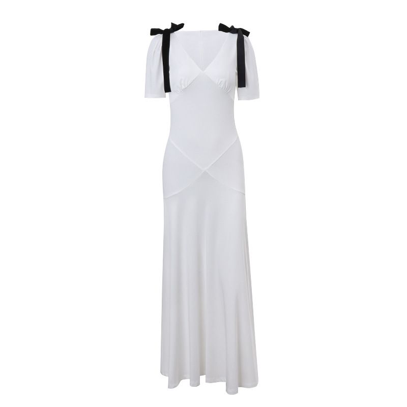 2024 Sommer und Herbst Neue Mode Kendou Gleichen Stil Französisch Süße Blase Ärmel Fliege Kleid_voghion.com