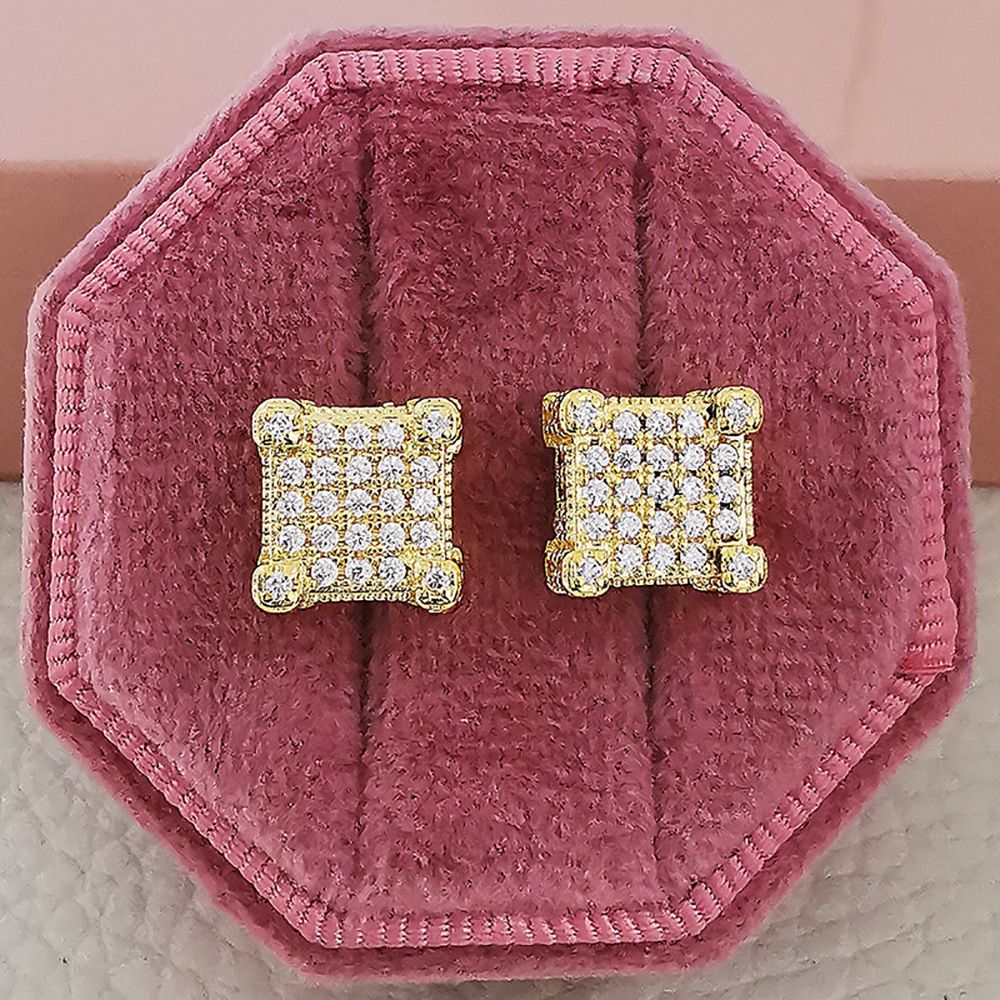 Ørepynt Kobber Mikro Innlagt Zircon Square Ørøre Hiphop Smykker Ring e5764_voghion.com