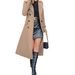Winter Women's Double-Breasted Wool Blend Coat, Slim Fit, Long Trench Coat, Wrinkle-Resistant Fabric, Elegant Solid Color_voghion.com