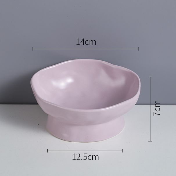 Ceramic Pet Slanted Slow Feeder Plate Elevated Spine Protection Cat Food Bowl_voghion.com