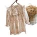 Mother & Kids French flower fungus lace stand collar girl dress 2024 autumn children's clothing long sleeve children's princess dress pure cotton_voghion.com