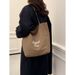 2025 Spring And Summer New Niche Design Plaid Canvas Casual Large Capacity Double Shoulder Women's Handbag_voghion.com