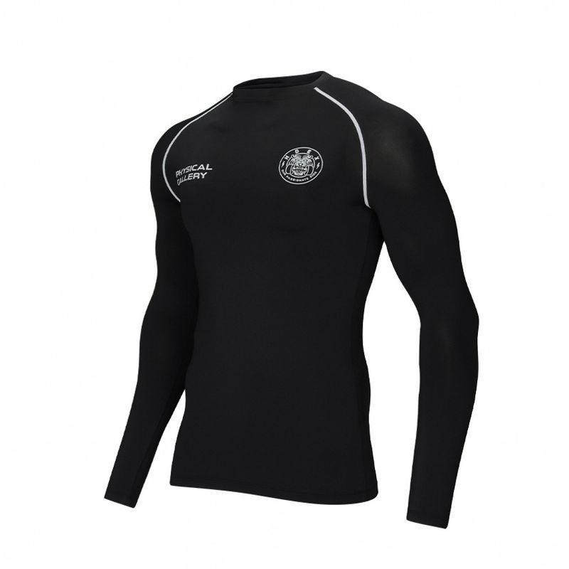 Men's Clothing Sports T Shirt Long Sleeved Bottoming Shirt Men's Fitness Clothes Elastic Breathable Compression Clothing Running Muscle Training_voghion.com