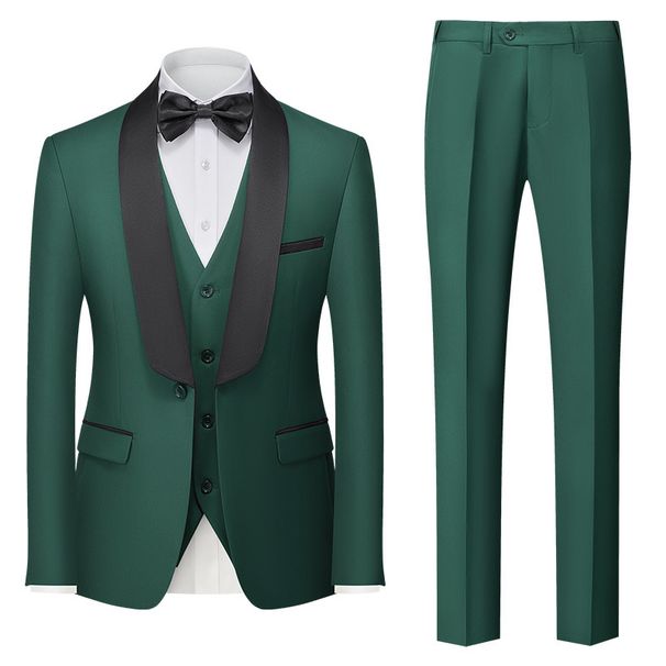 Ropa de hombre Traje de esmoquin de tres piezas con doble abertura para hombre_voghion.com