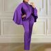Women's Clothing Fashion Winter Elastic Satin Long Sleeved Cape Two Piece Suit_voghion.com