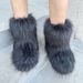 cross border raccoon fur plush snow boots with closed toe warm fluffy fur hot girl y2k foreign trade style_voghion.com