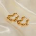 INS French Same Style Titanium with Gold Plated Stainless Steel Bamboo Knot Heart and Earrings for Women_voghion.com