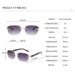 Brand Designer Diamond Cut Rimless Women Wood Color Frame Small Rectangle Men Sunglasses with Custom_voghion.com