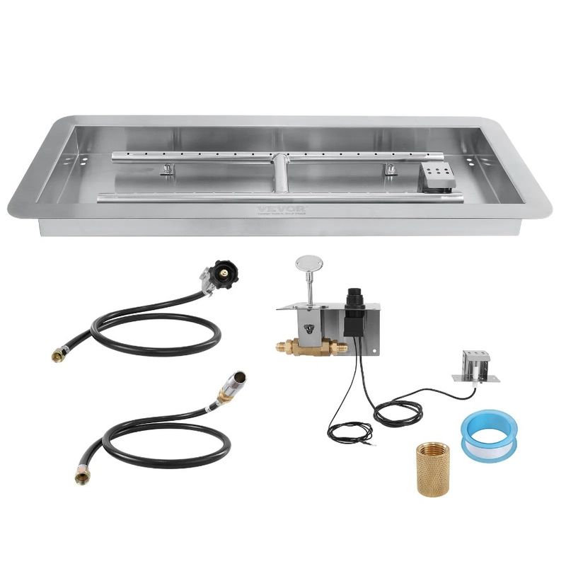 Propane Rectangular Kit 150 36 Pit And Pit Gas 12 Steel Natural Inch Fire Burner Dropin Fire BTU Stainless Fire X 000 Pan Pan_voghion.com