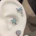 Cool Blue Zircon Butterfly Pendant Bone Medical Titanium Steel Ear Piercing Helix Stud High-end Earrings For Women_voghion.com