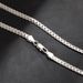 Qianbihe Couple Necklace Flat Hip Hop Jewelry Simple Fashion Appearance Necklace for Parties-Silver 20Inch_voghion.com