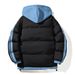 Men's Winter Puffer Jacket - Oversized Hooded Quilted Coat With Thickened Down Alternative Filling, Trendy Streetwear For Teens & Young Adults_voghion.com