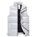 Gewatteerd vest voor heren – lichtgewicht winterlaagje met glanzende afwerking, ademende polyester vulling (S-5XL, zwart/grijs/wit, zijzakken)_voghion.com