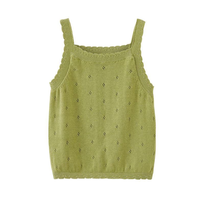 Canotta in pizzo e cotone per bambine – Capo estivo traspirante (80-120 cm, 4 colori + opzioni fiocco)_voghion.com
