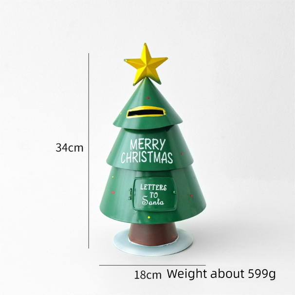 NUCHI Decorative Iron Mailbox - Sleigh Snowman Hotel Front Desk Ornament_voghion.com