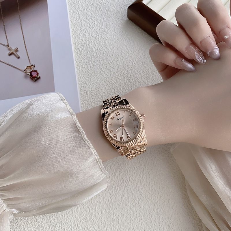 Women's Bracelet Watches Gold And Silver Steel Band Diamond Studded High End Ladies' Watch Simple Scale Alloy Rhinestone Quartz Watch Batch_voghion.com