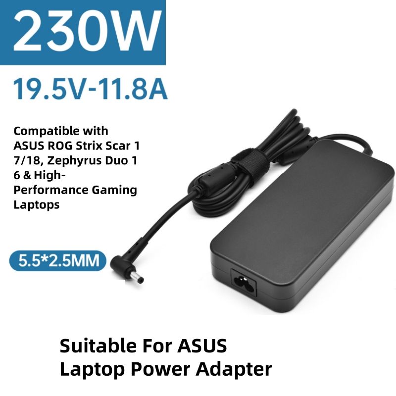 230-W-Netzteil, geeignet für ASUS-Laptops, 19,5 V, 11,8 A, Ladegerät mit 5,5 x 2,5 mm Spitze, kompatibel mit ASUS ROG Strix Scar 17/18, Zephyrus Duo 16_voghion.com