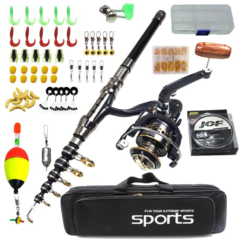Set mulinetă telescopică din carbon cu feeder combo 1,8-3,6 m, undiță de spinning cu cursă scurtă, set complet pentru pescuitul la pescuitul de barcă, bas, crap, știucă_voghion.com
