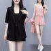 Audday Plus Size Women's Outfit 2025 Summer New Style Slimming Elegant Canotta Blazer e Shorts Set Tre Pezzi_voghion.com