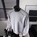 Deconstructed Rivet Crewneck Sweatshirt For Men - Oversized Streetwear Hoodie With Heavyweight Fabric, Trendy Loose Fit, Urban Fashion For Winter_voghion.com