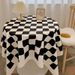 The Checkered Tablecloth With A Girlish, Light Luxury And High-end Feel, Coffee Table Cover, Student Dormitory Desk, Makeup Tablecloth140*140_voghion.com