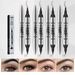 WAKEANGEL Doppelseitiger flüssiger Eyeliner, natürlich, wischfest, realistisch, wild, vierzackiger Augenbrauenstift_voghion.com