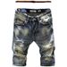 Herrenbekleidung Jeansshorts Herren Sommer dünne Arbeitskleidung 5-Punkt-Stretch Jugend Sommer zerrissen locker große Größe mittellange Hose Trend_voghion.com