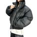 "Streetwear Puffer Jacket For Men - Oversized Quilted Bomber With Stand Collar, Thickened Polyester Fill For Urban Winter Style"_voghion.com