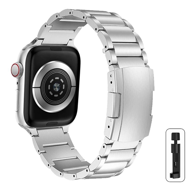 Titanium Metal Strap for Apple Watch Ultra 49mm Band Luxury Steel Bracelet IWatch Series 8 7 6 5 4 3 SE 40 42 41mm 44 mm 38 45MM_voghion.com
