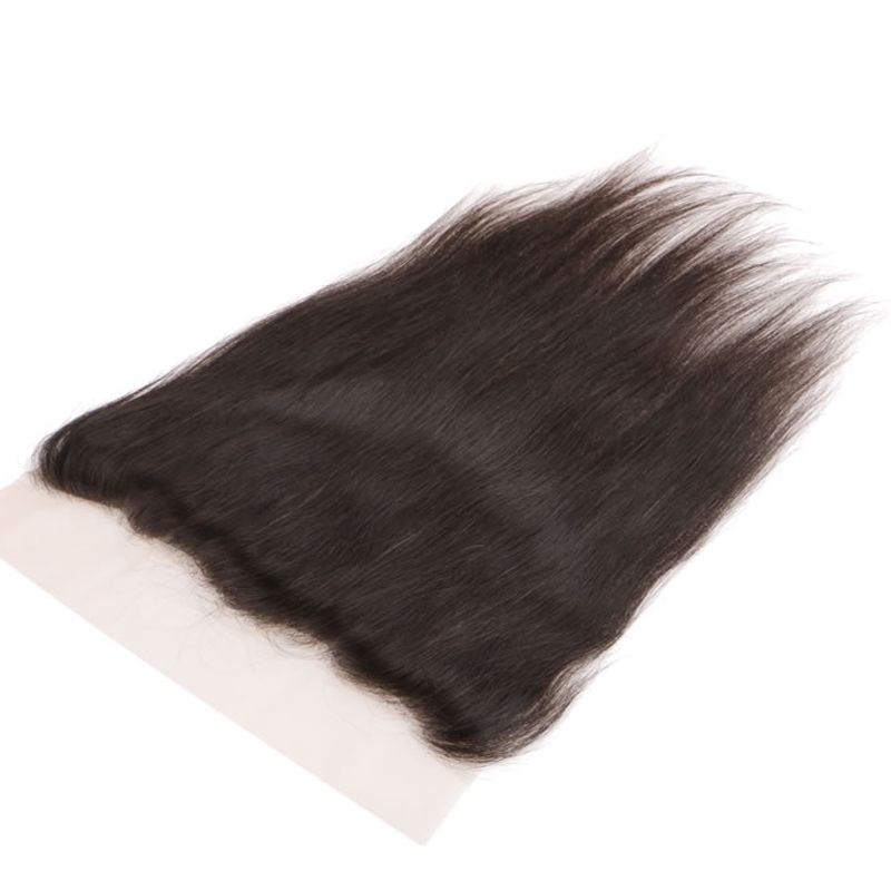 Cabello humano virgen sin procesar, recto, 13x4, de oreja a oreja, frontales de encaje, 150% de densidad, rayita natural prearrancada_voghion.com