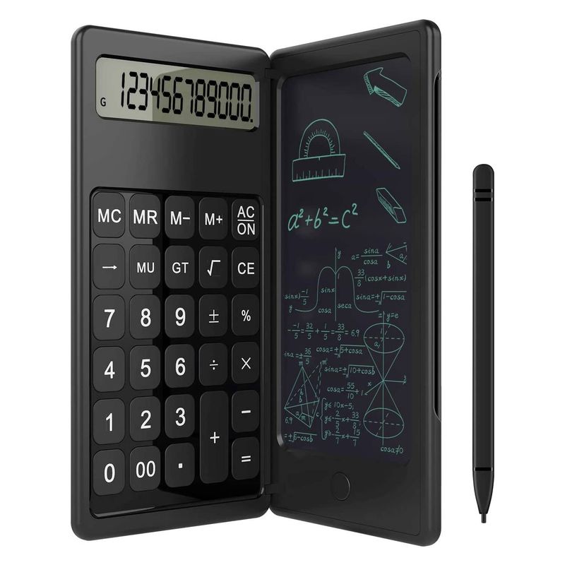 Student Solar Calculator Handwriting Tablet Two In One Office Portable Electronic Calculator Gift_voghion.com