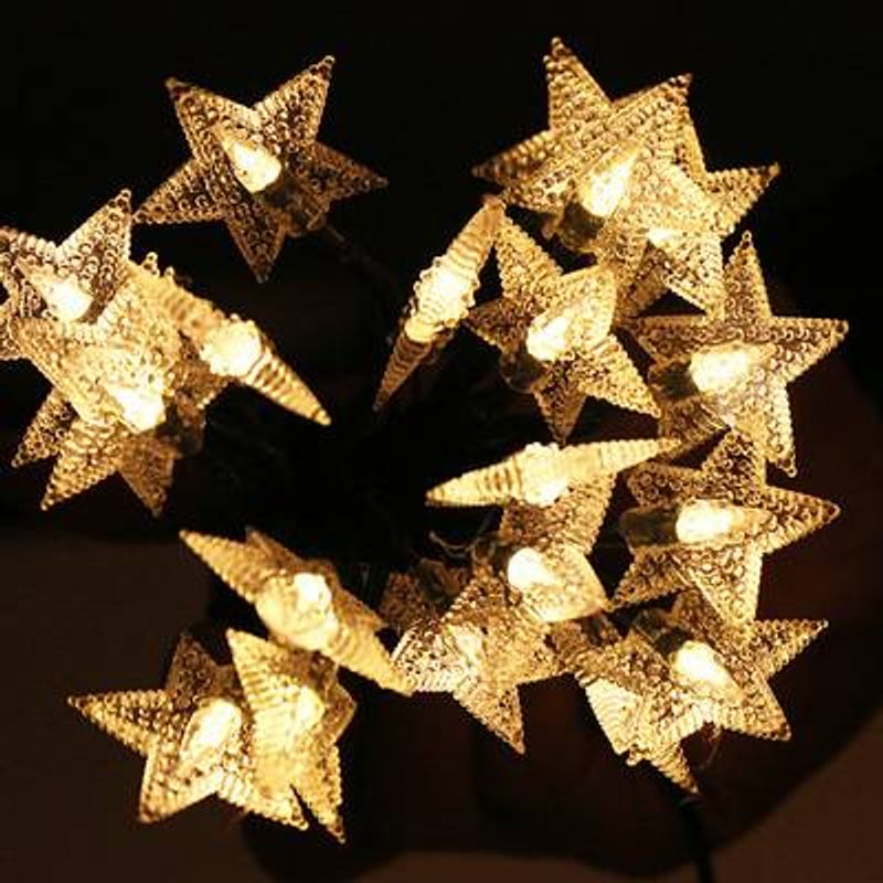 Luci solari a forma di stella – 8 modalità di illuminazione, luci fatate in PVC impermeabili (bianco caldo/bianco freddo/cambio colore)_voghion.com