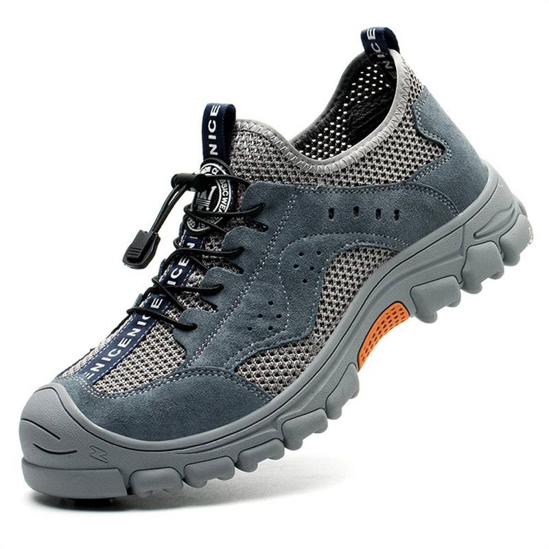 Summer 2025 Fashion Work Shoes Men's Low Top Lace-Up Steel Toe Cap Anti-Smash Puncture-Proof Slip-Resistant Breathable Odor-Proof Safety Shoes_voghion.com