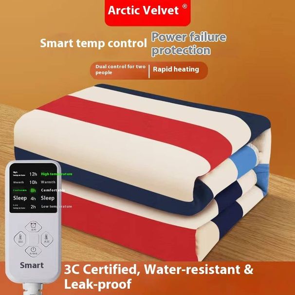 Milk Fleece Electric Blanket – Dual/Single Control Heating Pad For Single/Double Bed (Smart Thermostat, Overheat Protection, Ultra-Soft Plush)_voghion.com