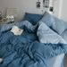 Solid Color Four Washed Cotton Duvet Cover, Bed Sheet, Skin-friendly Matte, Student Dormitory 3 Piece Set_voghion.com