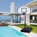 Portable Poolside Basketball Hoop System Basketball Hoop for Pool Height Adjustable 3.1ft-4.7ft with 36" Backboard for Indoor Outdoor Use_voghion.com