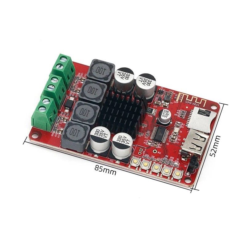 TPA3116 2 * 50W dvoukanálový Bluetooth přijímač s U diskem, dekódování TF karty, modul stereo zesilovače_voghion.com